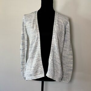 L.L. Bean Knit Sweater Women’s Small Light Blue Open Front Long 100% Cotton